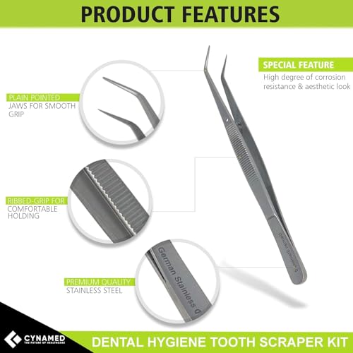 Cynamed DTK-05 Dental Tools Dental Pick Oral Care Kit, Stainless Steel Dental Hygiene Kit Set thumb #2