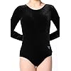 CrystalsRus Effen Zwarte Gymnastiek Turnpakjes Fluwelen Lange Mouwen Super Zachte Schoolkleding School Uniform Dans Ballet Panty Gymnastiek Turnpakje voor meisjes (K) Door Varsany