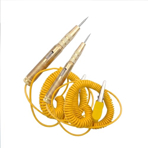2 Pièces Stylo Testeur De Tension Pour Voiture Et Camion, Testeur De Circuit électrique Voiture,Temoin Mecanicien Auto Testeur,Testeu R Faisceau électrique Voiture,Pour Tester La Basse Tension, Jaune