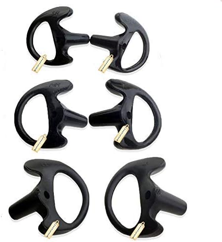 Replacement 2 Way Radio Open Ear Insert Earmould, Soft Rubber Gel Earbuds Earplugs for 2 Way Radio Acoustic Air Coil Tube Earpiece Walkit Talkie Headset,Black Color,Small/Medium/Big Size