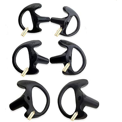 Replacement 2 Way Radio Open Ear Insert Earmould, Soft Rubber Gel Earbuds Earplugs for 2 Way Radio Acoustic Air Coil Tube Earpiece Walkit Talkie Headset,Black Color,Small/Medium/Big Size Cover