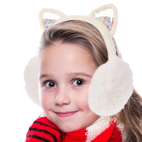 Plush Winter Earmuffs Cat Design Warm Ear Cover Windproof for Cold Boys Fit3