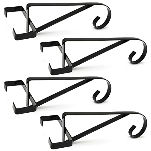 MIVIDE 4 Pack Hanging Basket Bracket for Concrete Post Wall Hanging Basket Brackets Concrete Post Brackets Metal Wall Bracket for Hanging Basket Bird Feeders