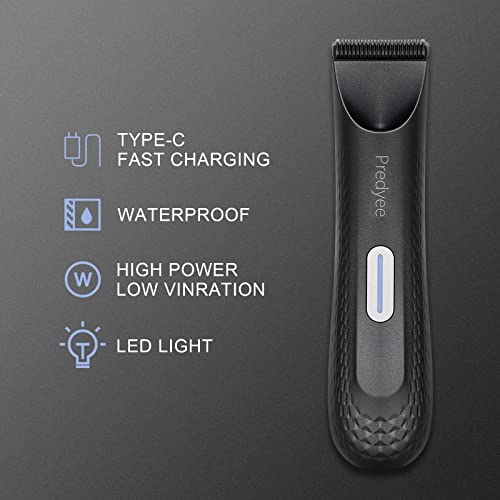 Predyee Manscape-Body Hair Trimmer for Men IPX7 Waterproof Ball Trimmer Pubic Hair with LE - image 2