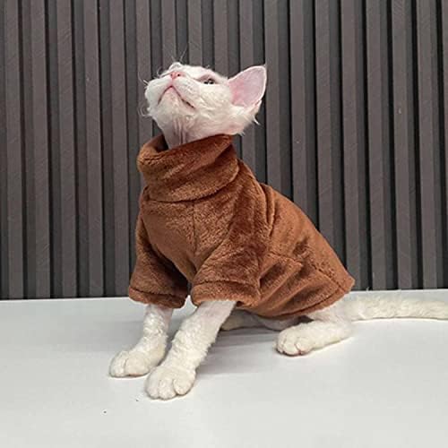 Miniatura 3 de Sphynx - Ropa de gato sin pelo, suéter de piel sintética suave y liso, lindo suéter de otoño e invierno, a la moda, cuello alto, ropa de esfinge,
