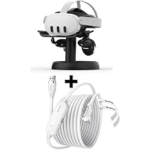 AMVR Table Stand with Charging Link Cable for Meta Quest 3, 2-in-1 Quest 3 Accessories