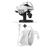 AMVR Table Stand with Charging Link Cable for Meta Quest 3, 2-in-1 Quest 3 Accessories -  M AMVR