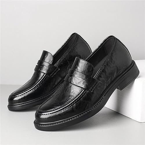 Men's Dress Shoes Invisible Height Increasing Elevator Business Oxfords Leather Classic Loafers Formal Shoes3