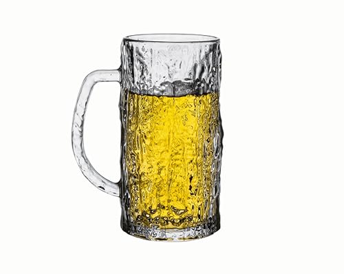 Lead-Free Crystal Glass Beer Mugs 480ML Heavy-Duty Clear Drinking Glassware for Cocktail, Juice, Soda, Beer, Whiskey, Beverage,Dishwasher and Freezer Safe
