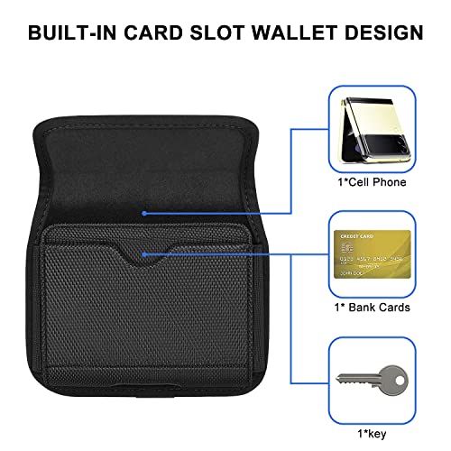 Coanjiuo Flip Phone Holste For Samsung Galaxy Z Flip, Z Flip 3, Z Flip 4, Z Flip 5, Z Flip 6 Motorola Razr Case With Belt Clip & Loop Card Slot Pouch thumb #2