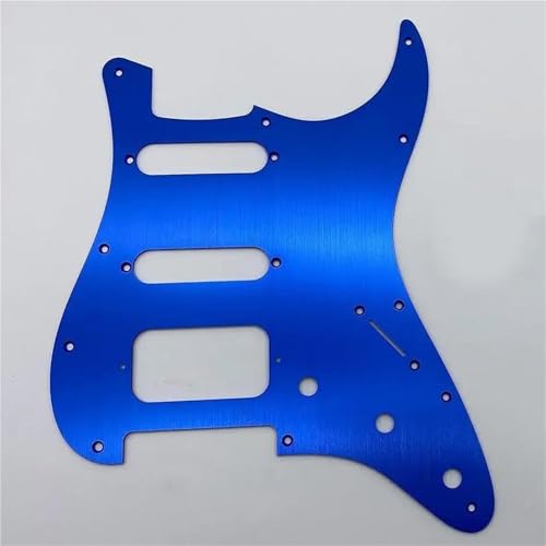 エレキギターのピックガード SSH ピックガード セット 11 穴 アルミニウム アルマイト処理 ST モダン スタイル エレキギター用(Blue)