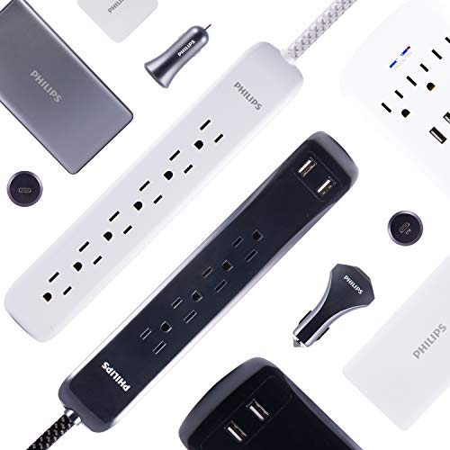 Philips 4 Outlet Power Strip Surge Protector with 2 USB Ports - image 7