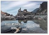 Dimensions : 53 x 80 mm Lunga Esposizione Dalla Isola Palmaria Con Sullo Sfondo La Chiesa Di San Pietro Riflessa, Comune Di Portovenere, Provincia Di La Spezia, Ligurie, Italie, Europa, Aimant de réfrigérateur