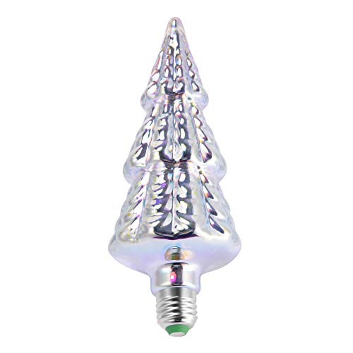 BUKEHANWEI 6W Ampoule Arbre De Noël 3D Couleur 7 Feu d'artifice E27 Art Déco LED Lumière Colorée D'éclairage Décoratif, Blanc Chaud 2700K Délai De Livraison Est D'environ 2-7 Jours,Warm White Cover