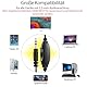 C G CHANGEEK Extra lange Kabel-Kopfhörer für TV und PC mit Lautstärkeregler, 5,5 m Verlängerungsfeder, Spiralkabel, universelles 3,5 mm AUX-Audio, kabelgebundenes Over-Ear-Stereo-Headset, CGS-W6