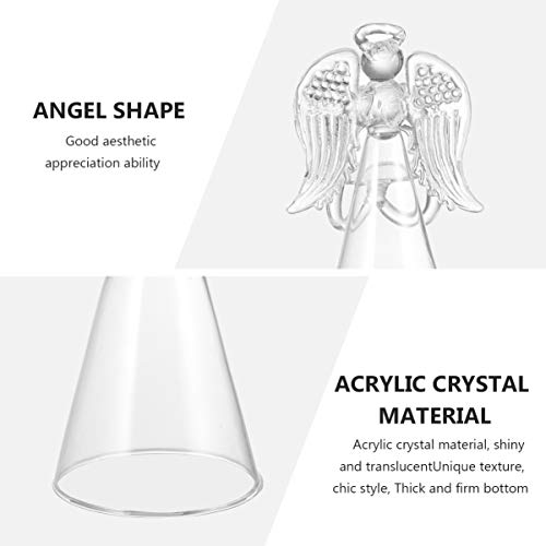 Vorcool Christmas Glass Candle Holder European Style Clear Angel Candlestick Crystal Taper Cup Desktop Ornament Bling Wedding Anniversary Sweet Gift For Xmas Holiday Decor #TOP3