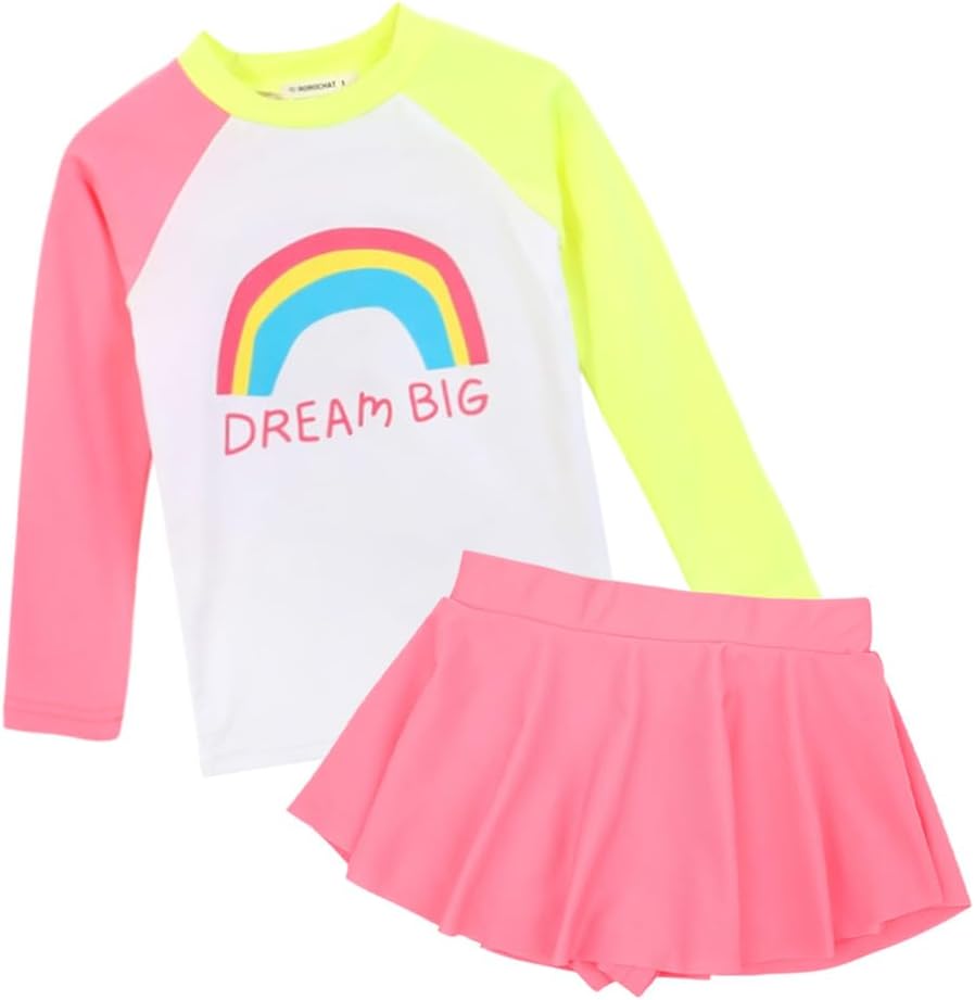 ROROCHAT Kids Long Sleeve Rash Guard UV Sun Protection Swim Shirt Toddler Quick-Dry Swimwear for Boys Girls Ages 3-9