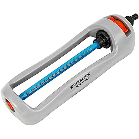 GRÜNTEK Oscillation sprinkler PRIMAVERA up to 336 m² / 3617 ft² Irrigation area, blasting width up to 21 m x 15 m, osillating sprinkler for lawn, plants, garden Cover