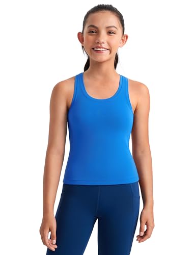Image of CRZ YOGA Girls Butterluxe Racerback Tank Top | Dance, Extremely Soft, Tight Fit, Waist Length, Scoop Neck, Athletic, Sleeveless Shirts for Teen