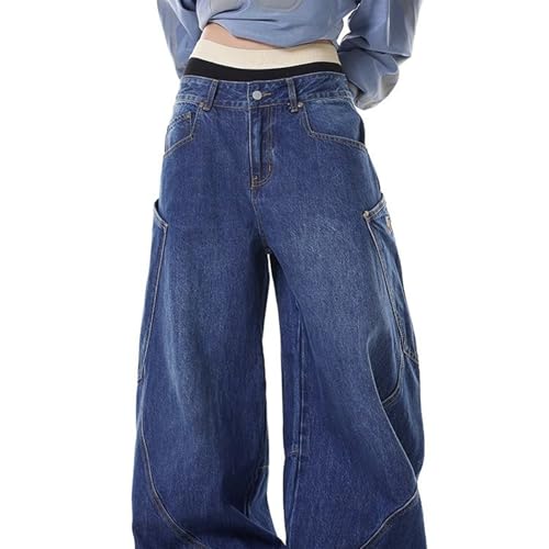 Baggy Jeans Men Vintage Baggy Barrel Jeans Men with Side Pockets Streetwear for Skater Wide Leg Denim Pants3