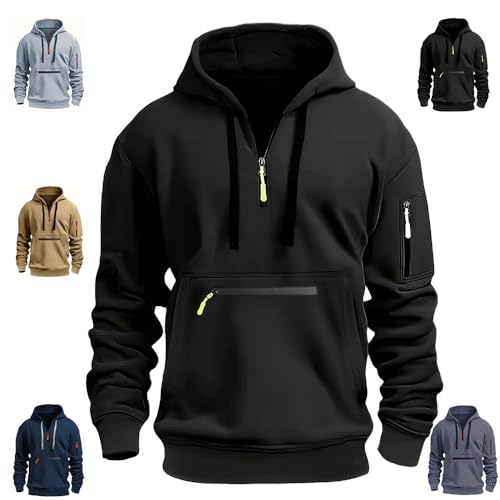 Quarter Zip Pullover Men Long Sleeve Workout Hoodie men's fashion hoodies sweatshirts