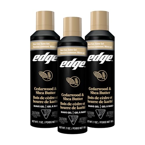 Edge Shave Gel for Men, Cedarwood & Shea Butter, 7oz (3 Pack) - Shaving Gel For Men That Moisturizes, Protects and Soothes To Help Reduce Skin Irritation (Packaging May Vary)