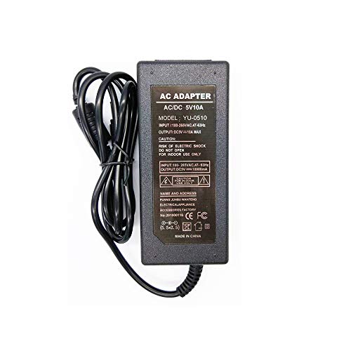 5V 10A Power Supply,AC100-240V to DC5V 50W Adapter Charger Transformers,Power Supply Adapter for Led Strip Lights,Audio/Video,CCTV,Camera,Wireless Router,DC Connector Jack 5.5mmx2.1mm