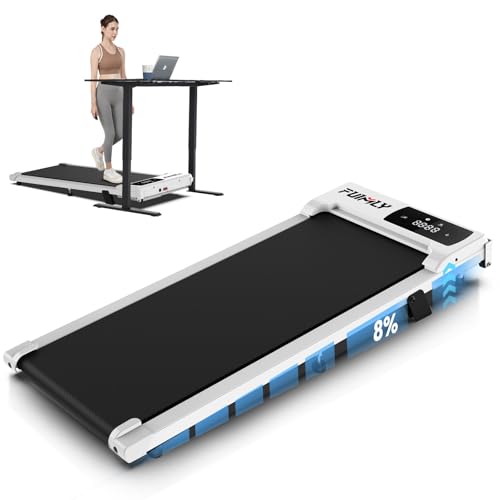 Image of Under Desk Walking Pad for Home Office - 2.5 HP Portable Treadmill With 300 lb Capacity, Compact Jogging Running Machine, Remote Control and LED Display