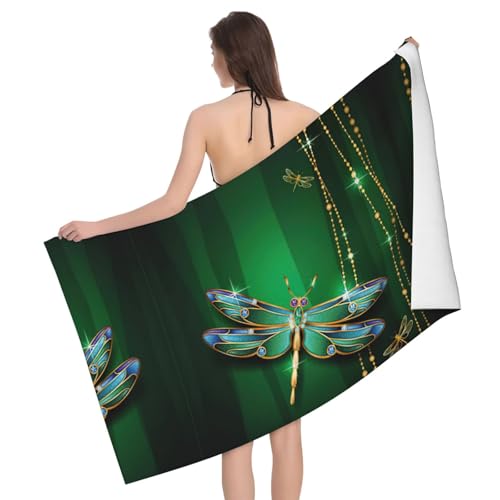 Serviette microfibre séchage rapide libellule bijou drap de douche absorbant - 2