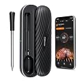 500ft Bluetooth Wireless Meat Thermometer for Smoker, Fitflavor Digital Grill Meat Thermometer Wireless for Grilling BBQ Cooking Oven Rotisserie, Rechargeable Battery, IP67 Waterproof