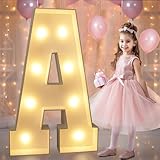 Pooqla 3FT Marquee Light Up Letters, LED Letters Giant Mosaic Marquee Letters 3 Feet Tall, Large Letter Sign for Balloons Birthday Anniversary Wedding Party Decoration, Big Warm White Letter A