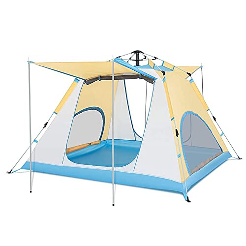 Tente pop-up de camping imperméable 3-4 personnes pour voyage facile bleu