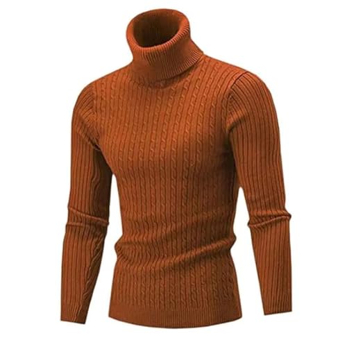 Men's Vintage Turtleneck Sweater Solid Color Pullover Long Sleeve Loose Fit Comfortable Warm Casual Top2