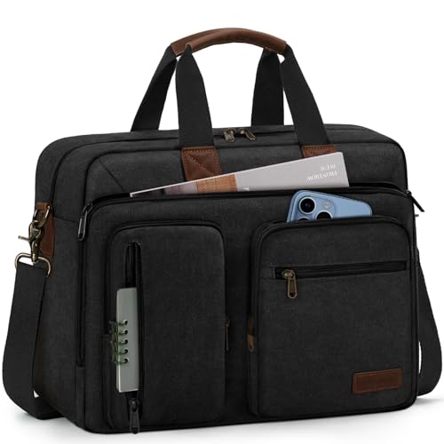 RAINSMORE Messenger Bag for Men 15.6 Inch Laptop Briefcase Bags Waterproof Computer Bag Shoulder Bag for Work Business Black