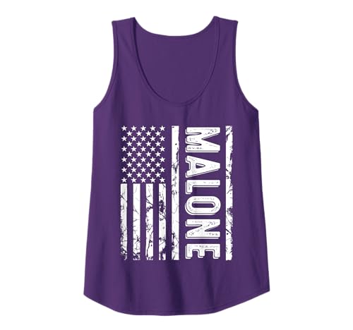 Malone Last Name Funny Surname Team Malone Family Reunion Tank Top