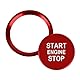 1 Stück Motor-Startknopf Abdeckung, Start Stop Knopf Aufkleber Start Stop Knopf Aufkleber Kompatibel für Neu A4L/A6L/Q5L/A5/Q7 Rot