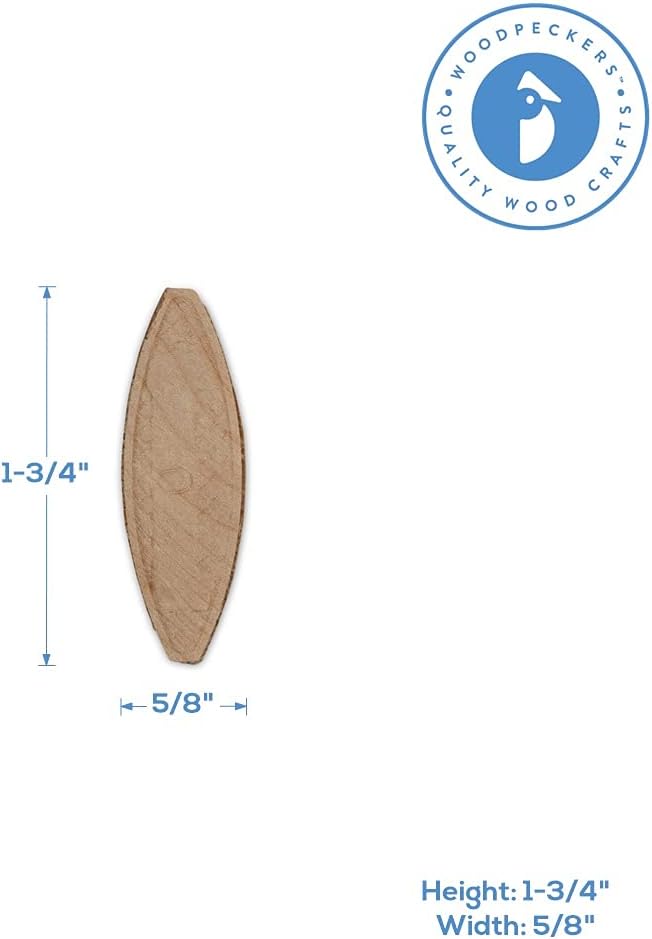 Wooden Joiner Biscuits, Size 0, Pack of 250 Pieces, Premium Birch Wood Joining Biscuits for Strong & Precise Joints