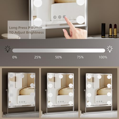 Miroir Hollywood avec éclairage LED tactile pour coiffeuse