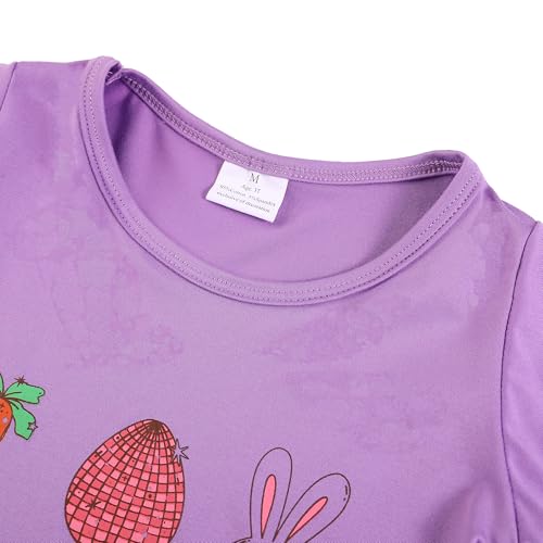 Image of Easter Toddler Girls T-Shirts Bunny Short Sleeve Shirts Kids T Shirts Cotton Girls Summer Tops 3-8Y