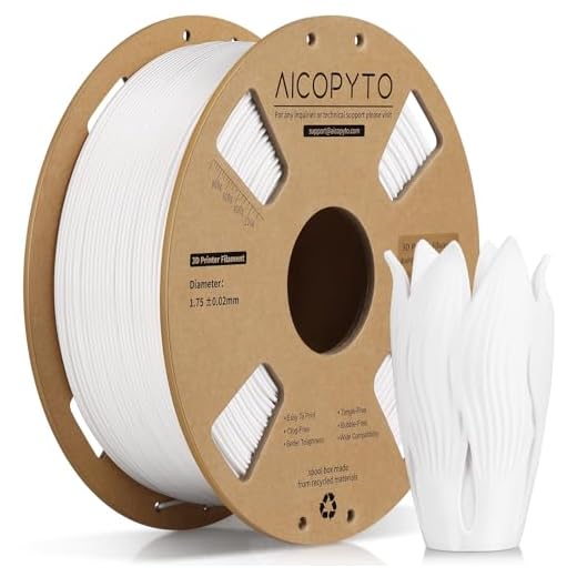 AICOPYTO PETG Filament 1.75mm White 1KG High Speed 30-600mm/s 3D Printer Filament Rapid White PETG Dimensional Accuracy +/- 0.02mm, 1kg Cardboard Spool(2.2lbs) Fits for Most FFF 3D Printers