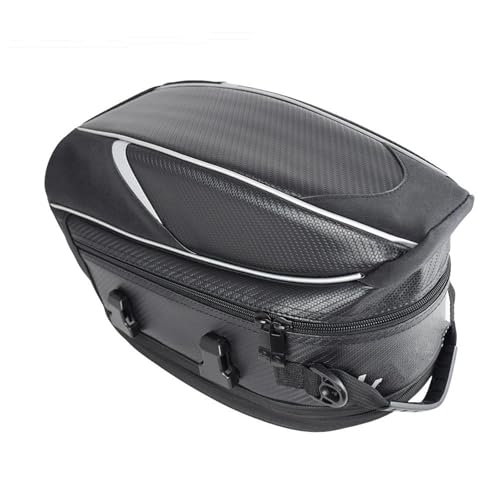 オートバシートバッグ バイク用後部座席バッグ 防水 大容量 テール ユニバーサル 旅行用荷物サドル バイク用 シートバッグ(Black)