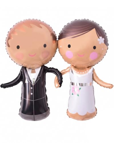 BTACGWP Ballons Mariage 2 Pièces en Plastique, Design Just Married Mr & Mrs, pour Cérémonie de Mariage