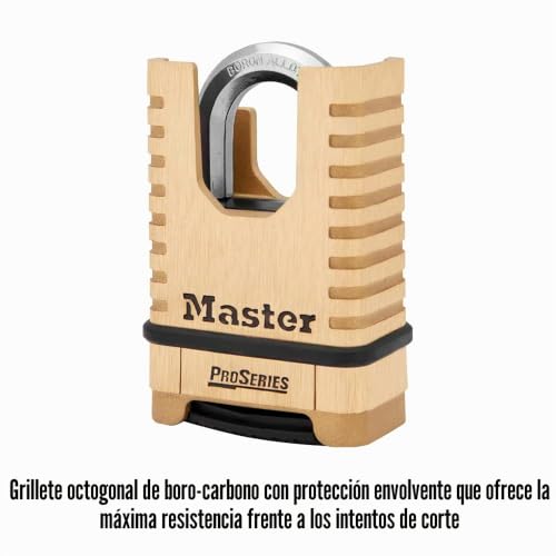 Masterlock 1177D candado de combinación de latón para portones almacenes y zonas exteriores 7