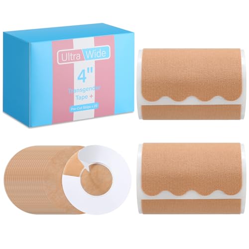 Shinymoon 40 Pcs 4 Inch Precut Trans FTM Chest Binding Tape...