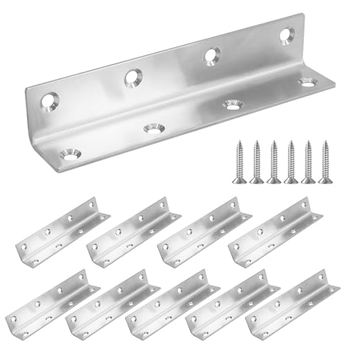 Redunest 10 Pack 5.51" Silver Heavy Duty Shelf Brackets 140mm Length Braces