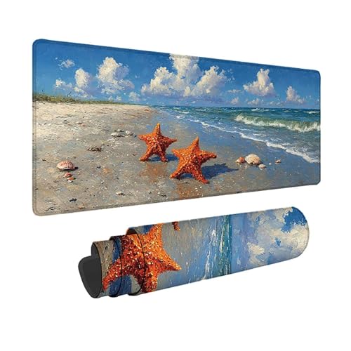 Tapis de souris géant étoile de mer sous main de bureau étanche 150x80 pour le télétravail