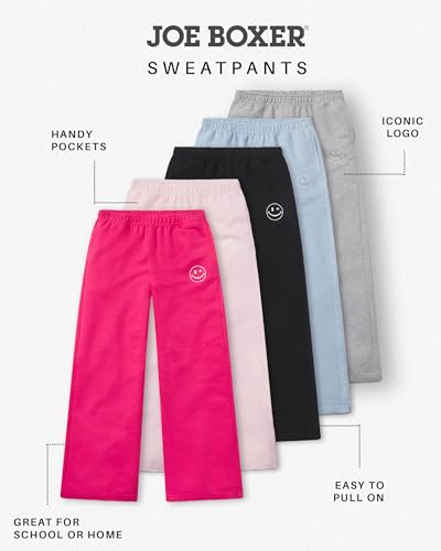 JOE BOXER Girls Wide Leg French Terry Sweatpants, Sizes 6-14, Baggy Pants3