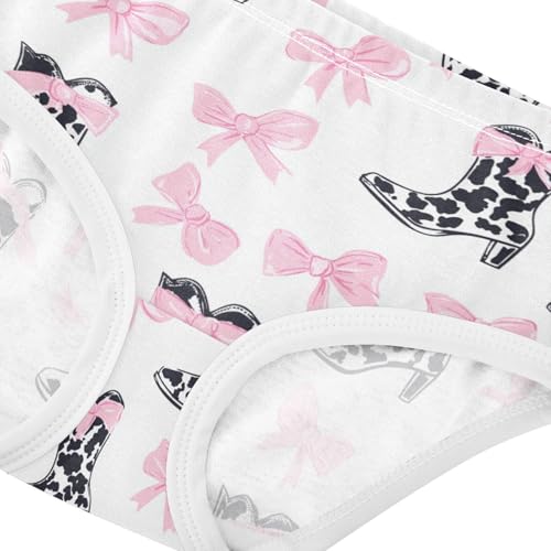 Wusikd Pink Bows Girls' Underwear Cotton Black Cow Girls Briefs Soft Toddler Underwear 2T4