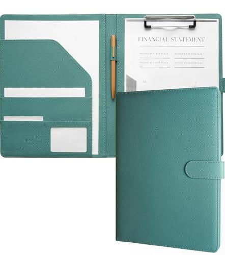 Porte-bloc A4 en cuir synthétique Zreal avec organiseur de documents et porte-stylo