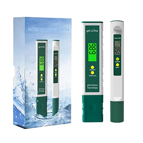 Yewhick Digital pH and TDS Meter Combo, High Accuracy 0.01 Water Quality Tester and 3-in-1 TDS and EC Meter, PPM and µS Meter for Water, Practical Water Testing Kit